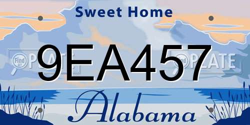 9EA457 Alabama License Plate