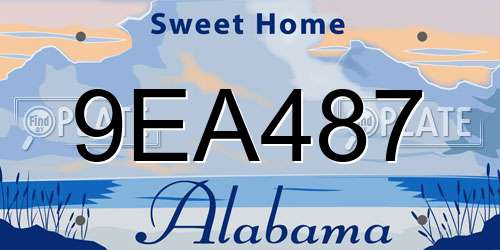 9EA487 Alabama License Plate