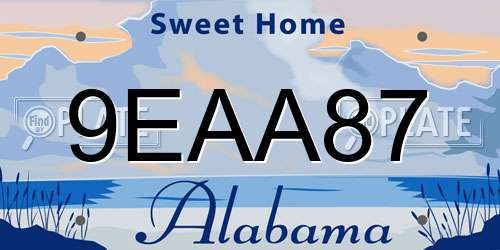 9EAA87 Alabama License Plate