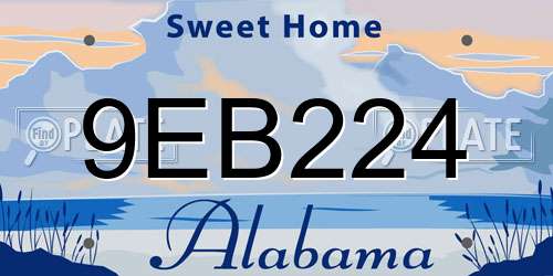 9EB224 Alabama License Plate