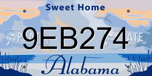 9EB274 Alabama License Plate