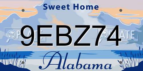 9EBZ74 Alabama License Plate