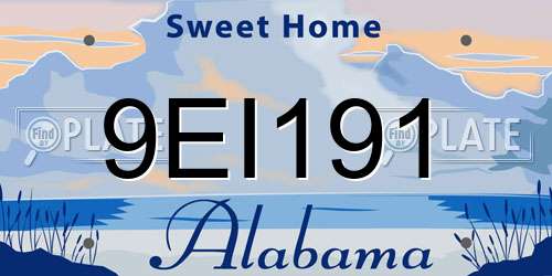 9EI191 Alabama License Plate