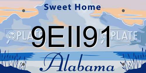 9EII91 Alabama License Plate