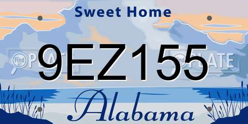 9EZ155 Alabama License Plate