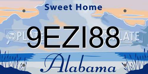 9EZI88 Alabama License Plate