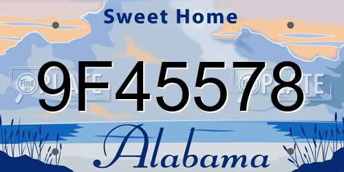 9F45578 Alabama License Plate