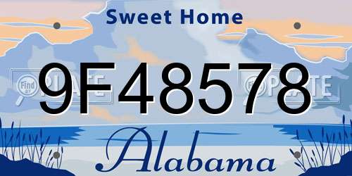 9F48578 Alabama License Plate
