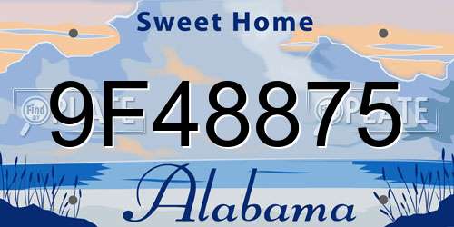 9F48875 Alabama License Plate