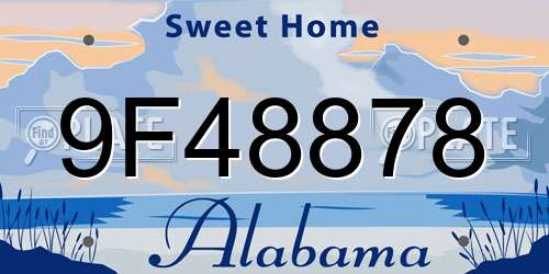 9F48878 Alabama License Plate