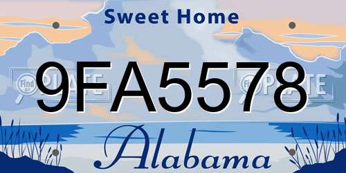 9FA5578 Alabama License Plate