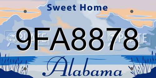 9FA8878 Alabama License Plate