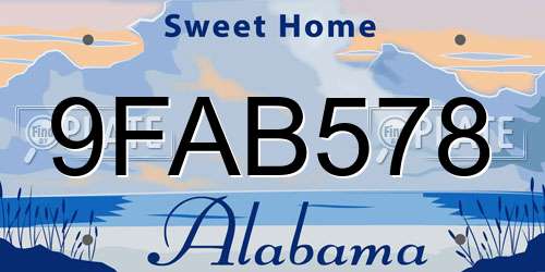 9FAB578 Alabama License Plate