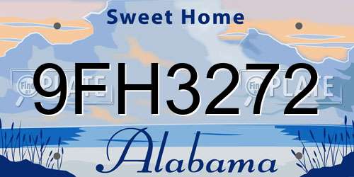 9FH3272 Alabama License Plate
