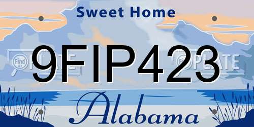 9FIP423 Alabama License Plate