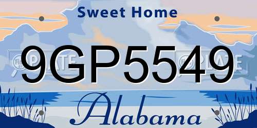 9GP5549 Alabama License Plate