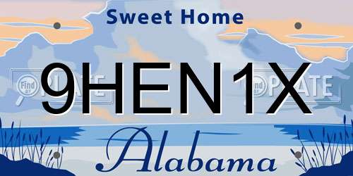 9HEN1X Alabama License Plate