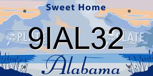 9IAL32 Alabama License Plate
