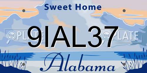 9IAL37 Alabama License Plate