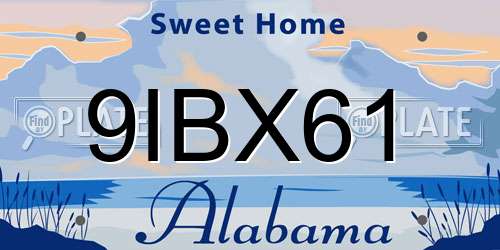 9IBX61 Alabama License Plate
