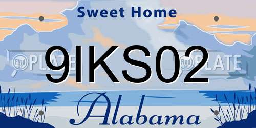 9IKS02 Alabama License Plate