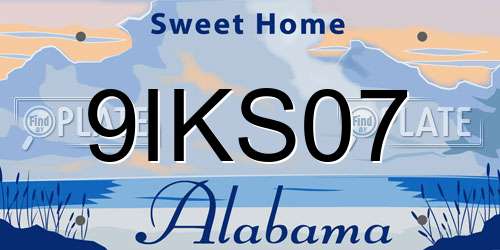 9IKS07 Alabama License Plate