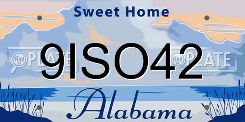 9ISO42 Alabama License Plate