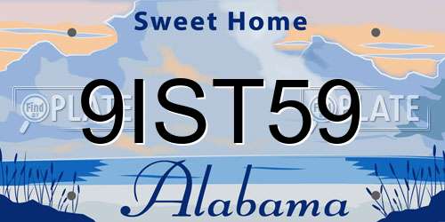 9IST59 Alabama License Plate
