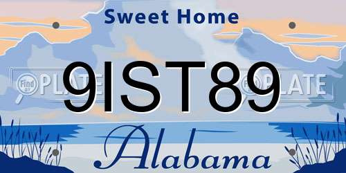9IST89 Alabama License Plate