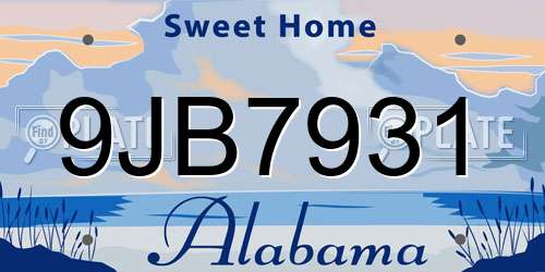 9JB7931 Alabama License Plate