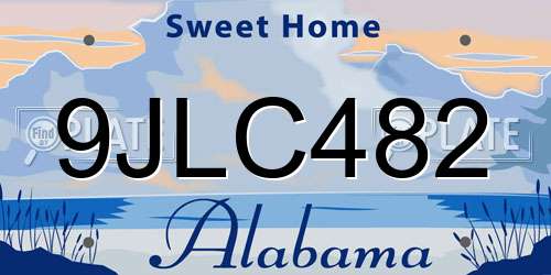 9JLC482 Alabama License Plate