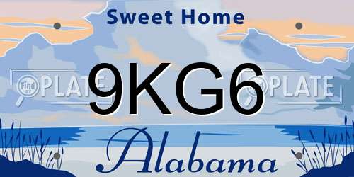 9KG6 Alabama License Plate