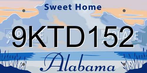 9KTD152 Alabama License Plate