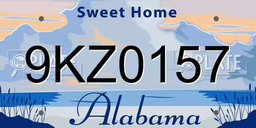 9KZ0157 Alabama License Plate