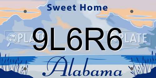 9L6R6 Alabama License Plate