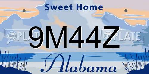 9M44Z Alabama License Plate