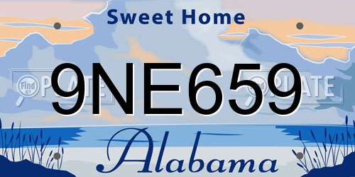 9NE659 Alabama License Plate