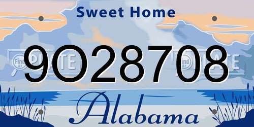 9O28708 Alabama License Plate