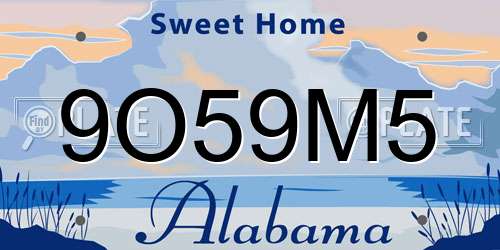 9O59M5 Alabama License Plate