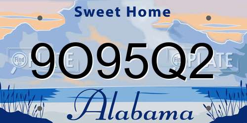 9O95Q2 Alabama License Plate