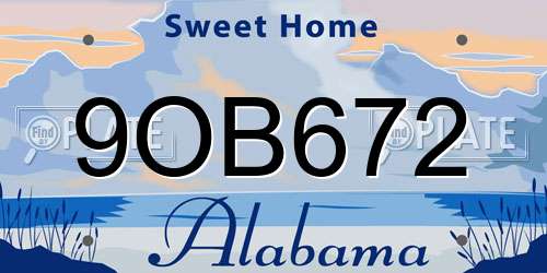 9OB672 Alabama License Plate