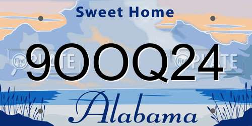 9OOQ24 Alabama License Plate