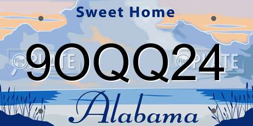 9OQQ24 Alabama License Plate