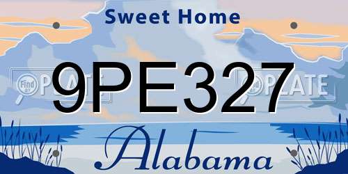 9PE327 Alabama License Plate