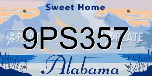 9PS357 Alabama License Plate