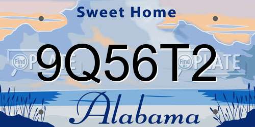 9Q56T2 Alabama License Plate