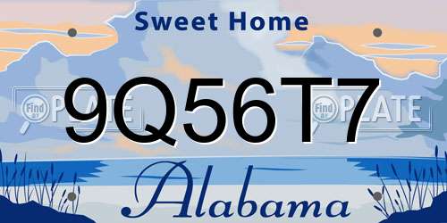 9Q56T7 Alabama License Plate