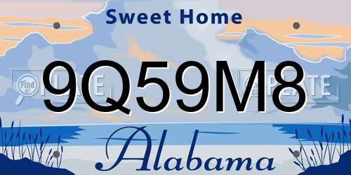 9Q59M8 Alabama License Plate
