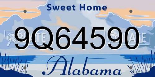 9Q64590 Alabama License Plate
