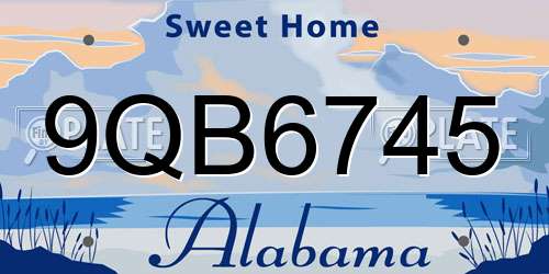 9QB6745 Alabama License Plate